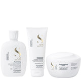 ALFAPARF Kit Shampoo, Acondicionador  y Mascara Diamond Iluminador Semi di lino