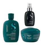 ALFAPARF Kit Shampoo + Mascarilla Reconstrucción + Cristal Serum Semi di lino