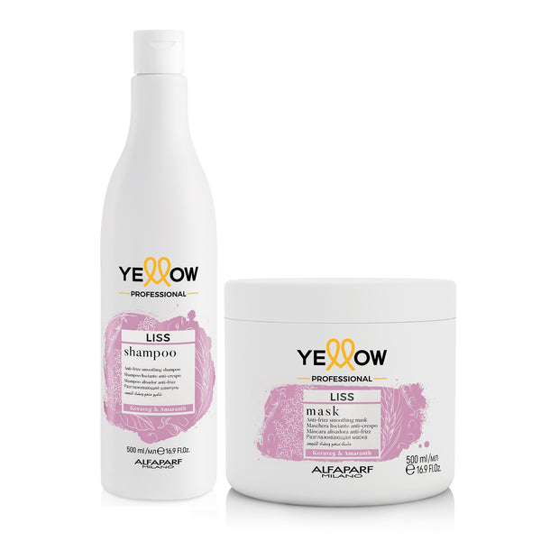 Keratina Efecto Liso Shampoo + Mask Anti Frizz Alfaparf YELLOW LISS
