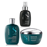 ALFAPARF Kit Shampoo + Mascarilla Reconstrucción + Cristal Serum Semi di lino