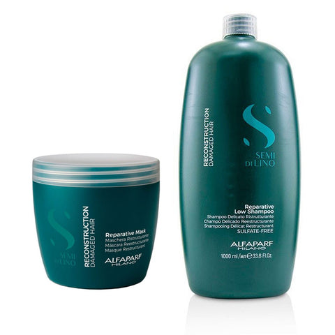 ALFAPARF Kit XL Shampoo + Mascarilla Reconstrucción Semi di lino