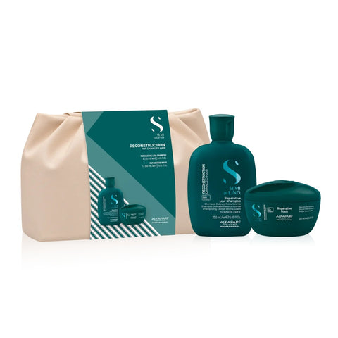 ALFAPARF Shampoo + Macarilla Reconstrucción + Estuche Regalo