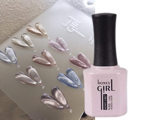 9 Esmaltes Honey Girl Gel UV Ojo de Gato Colores