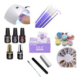 Kit Esmaltado Permanente Nail Art (diseño) Lampara Led 42wts