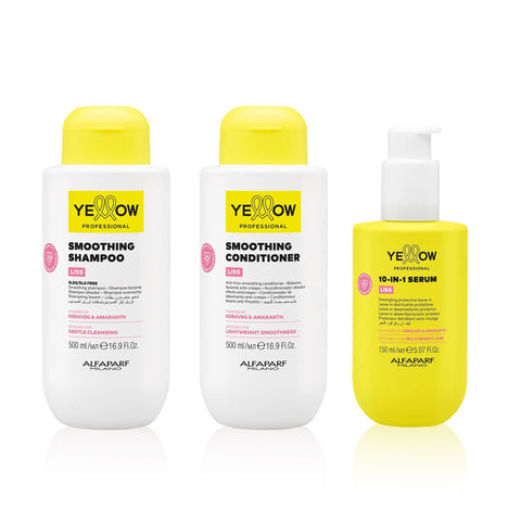 Shampoo + Acondicionador + Serum Protector Térmico Antifrizz YELLOW