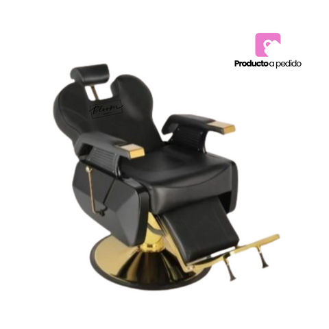 Sillón Barbero Neumático (Dorado) Barbería Peluquería Spa