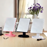 Espejo 16 Luz Led Tactil Maquillaje Usb Portatil Giratorio