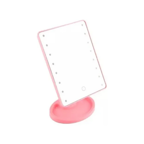 Espejo 16 Luz Led Tactil Maquillaje Usb Portatil Giratorio