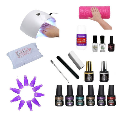 Esmaltado Permanente + Lámpara Led Uv 42w Profesional