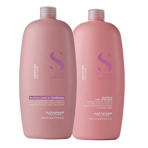 ALFAPARF Kit Shampoo + Acondicionador Nutrición Semi Di Lino 1000 ml