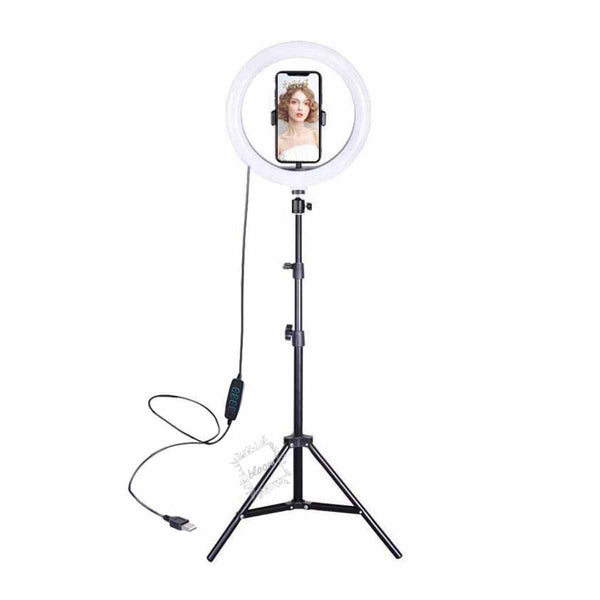 Aro De Luz Led 26 Cm Con Trípode 2m