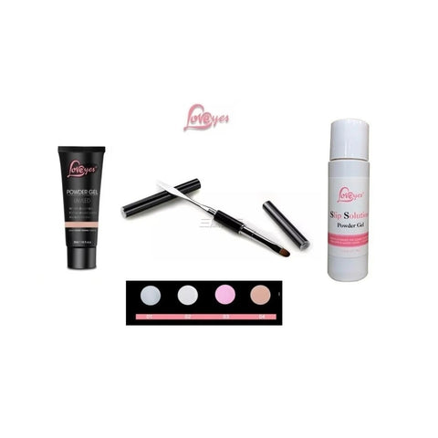 Kit Polygel + Pincel Polygel + Slip Solution o Cleanser