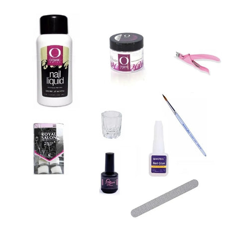 Kit Uñas Acrilicas Organic Nails Polímero 28g Monómero 30 ml