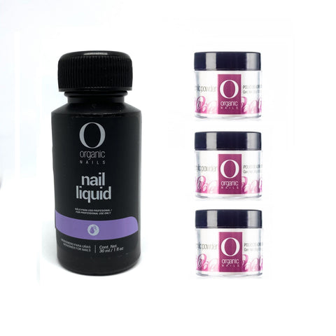 Monómero 30ml y 3 Polimeros 7 gr Organic Nails